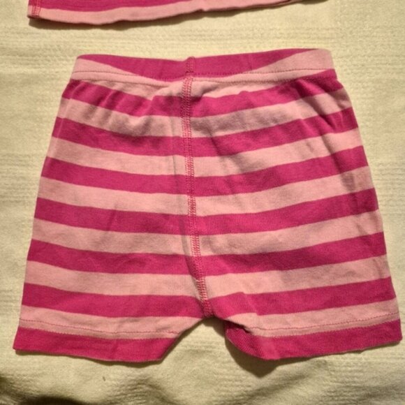 Hanna Andersson girls size 90 or 3T 2 tone pink pajamas, top has faint stains - Picture 3 of 7
